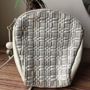 Vintage 1990s Designer SHARIF Gold Woven Leather Beaded Detail Crossbody Bag 2